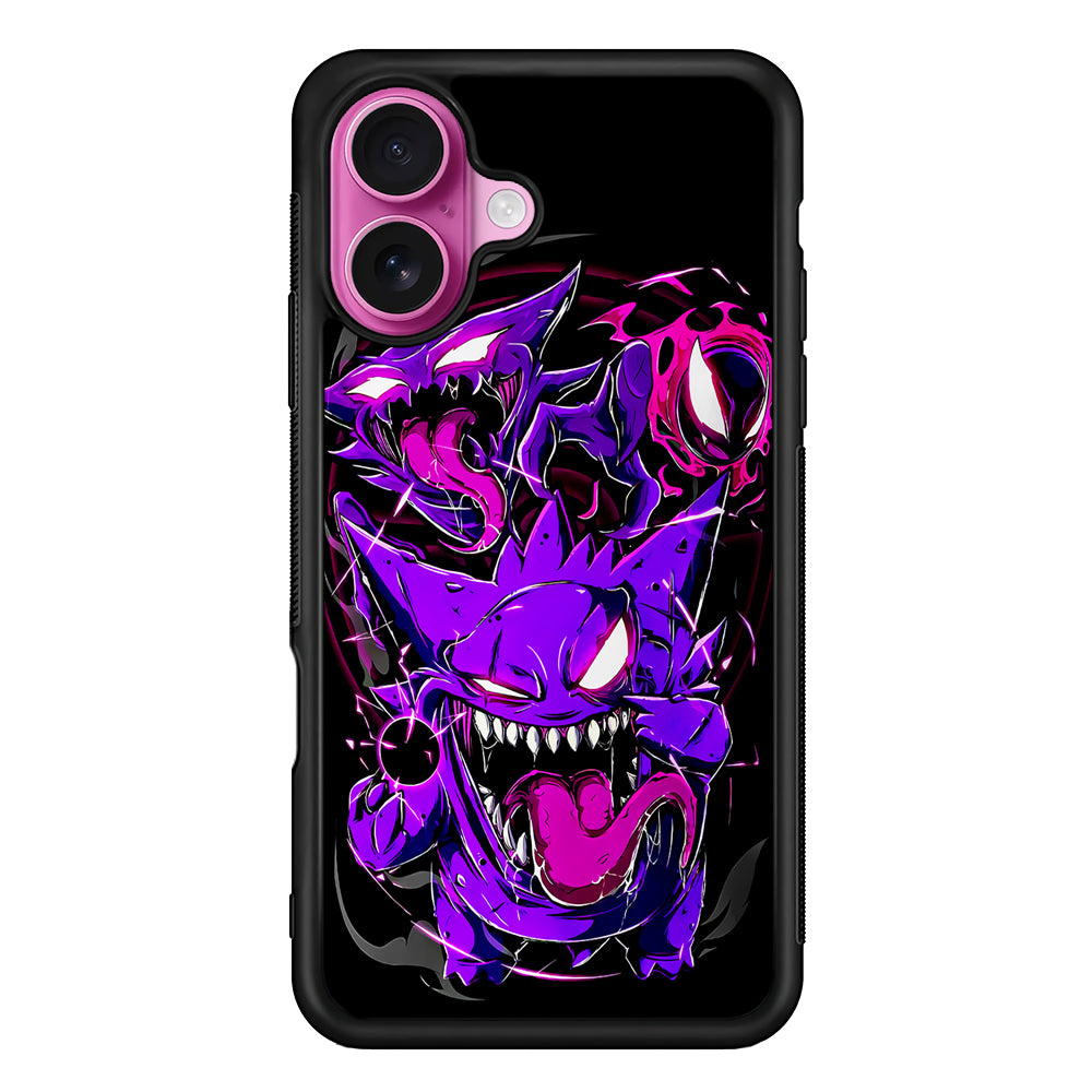 Pokemon Gengar Haunter Gatsly iPhone 17 Case | Slim Protective Rubber Phone Cover