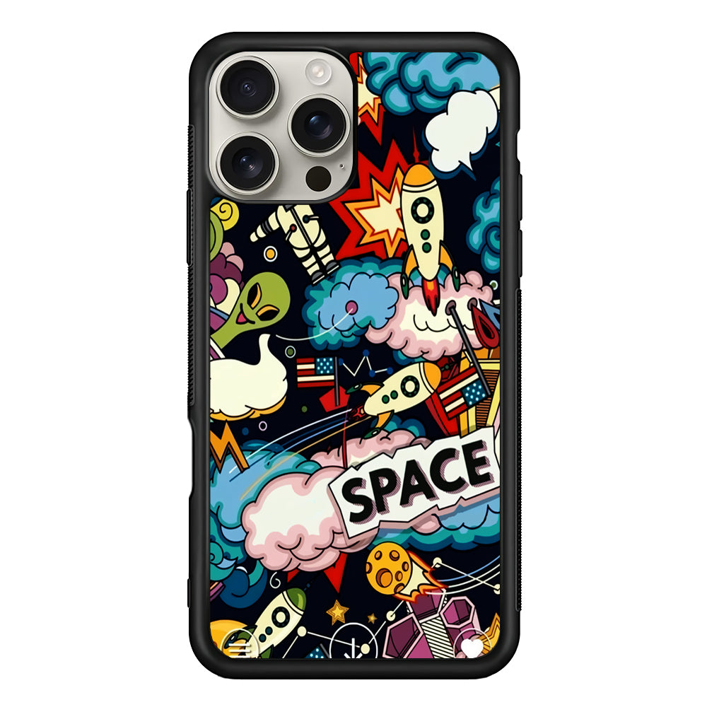 Cartoon Space Rockets iPhone 16 Pro Max Case | Stylish Protective Case for iPhone 16 Pro Max