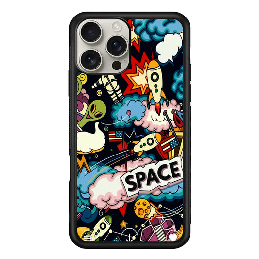 Cartoon Space Rockets iPhone 16 Pro Max Case | Stylish Protective Case for iPhone 16 Pro Max