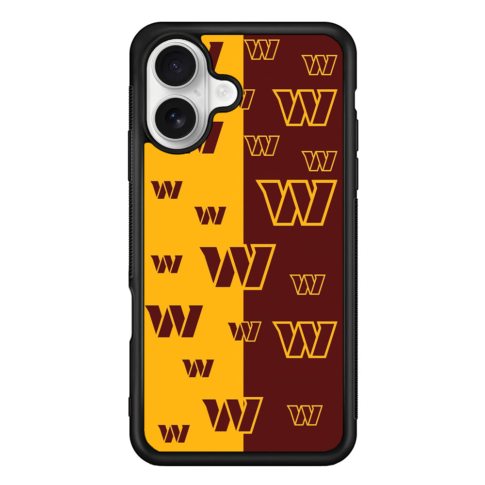 Washington Commanders Logo Pattern iPhone 16 Plus Case | Durable Protective Rubber Cover