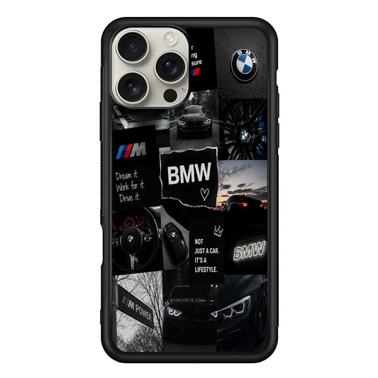 BMW M4 Cinematic Collage iPhone 16 Pro Max Case | Slim Rubber Case for iPhone 16 Pro Max
