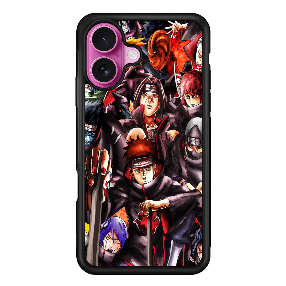 Naruto Akatsuki Full Team iPhone 17 Case | Slim Protective Rubber Phone Cover