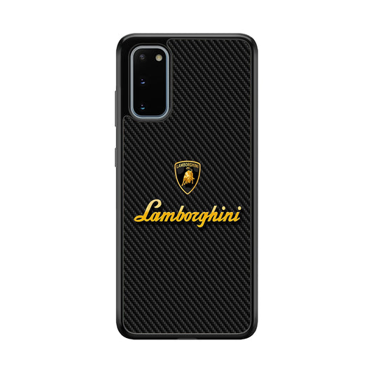 Lamborghini Black Carbon Logo Samsung Galaxy S20 Case | Slim Rubber Case for Samsung Galaxy S20