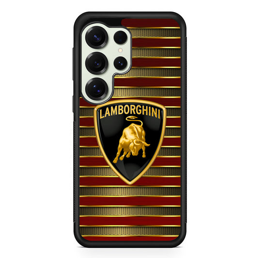 Lamborghini Red Gold Luxury Samsung Galaxy S25 Ultra Case | Slim Rubber Case for Samsung Galaxy S25 Ultra