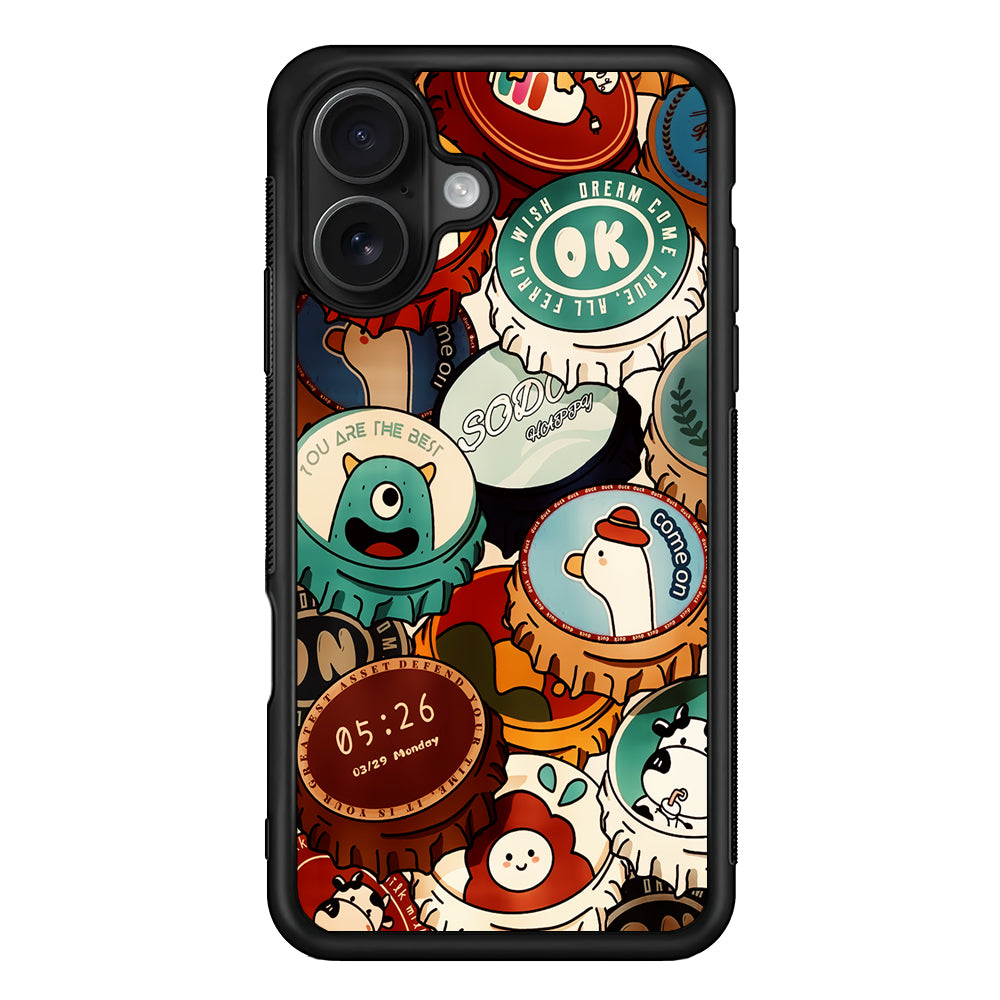 Collection of Bottle Caps iPhone 16 Case - Oxvistore