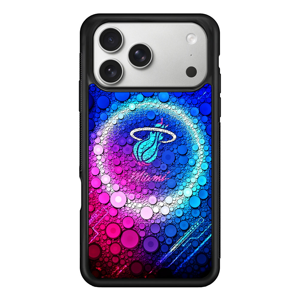 Miami Heat Bubble iPhone 17 Pro Case | Slim Rubber Case for iPhone 17 Pro