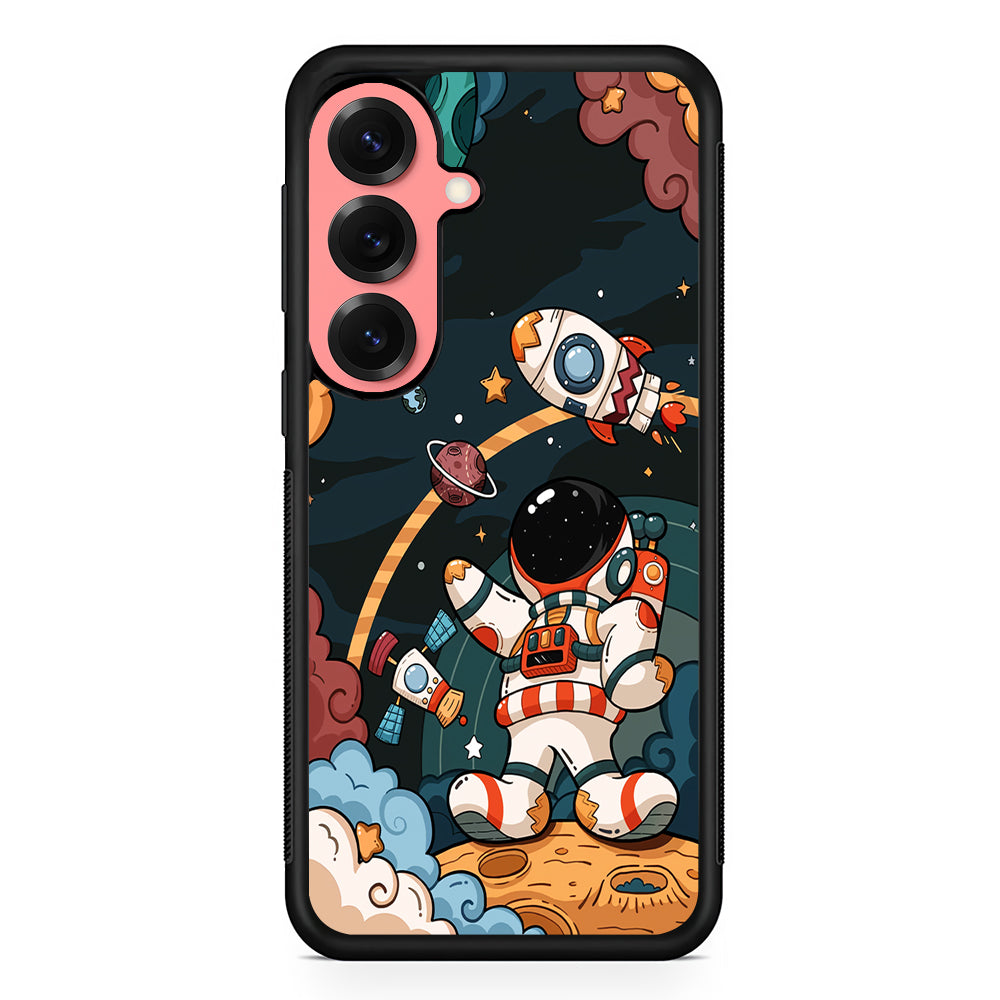 Space Astronaut on Galaxy Samsung Galaxy S25 Case | Protective Case for Samsung Galaxy S25