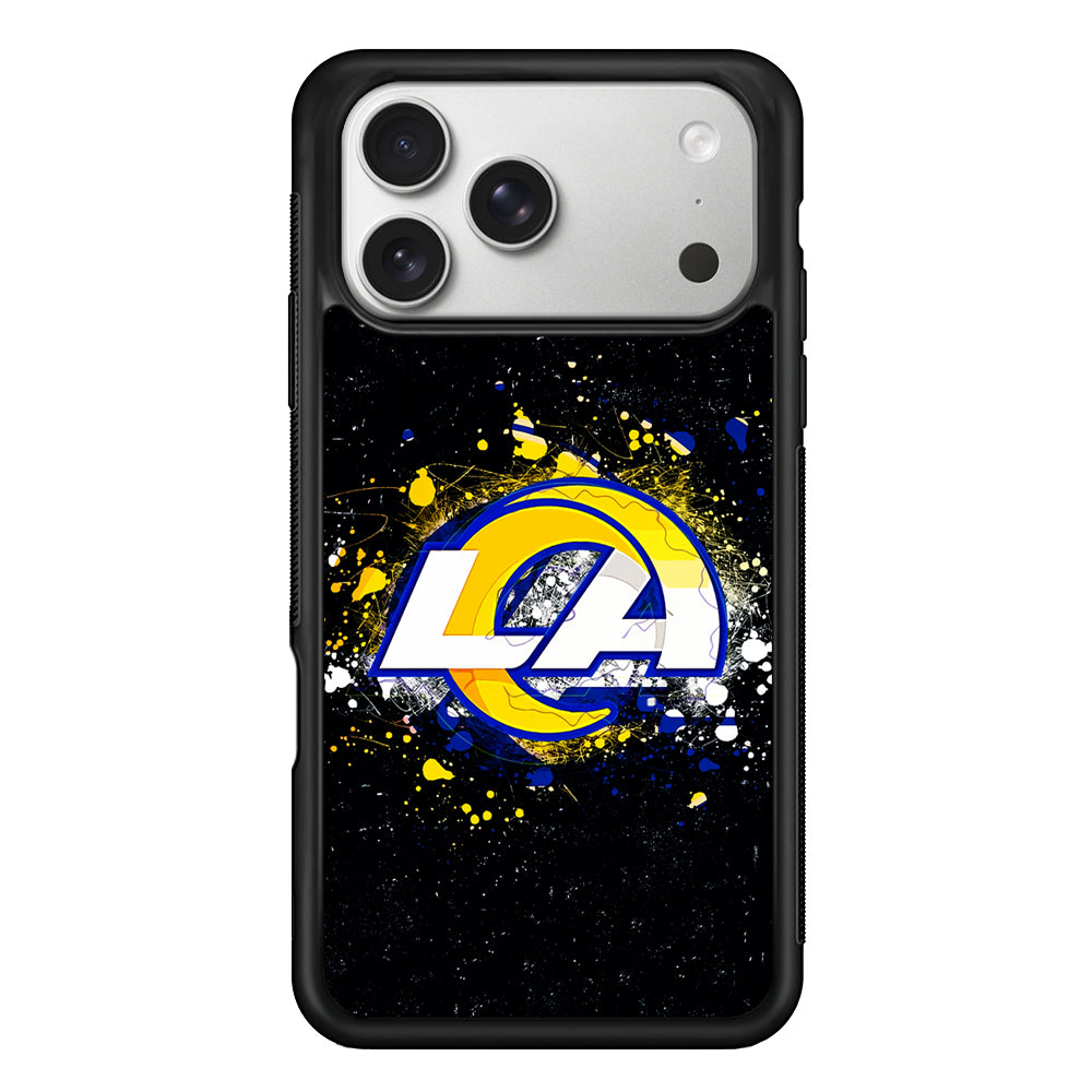 Los Angeles Rams Abstract iPhone 17 Pro Case | Slim Rubber Case for iPhone 17 Pro