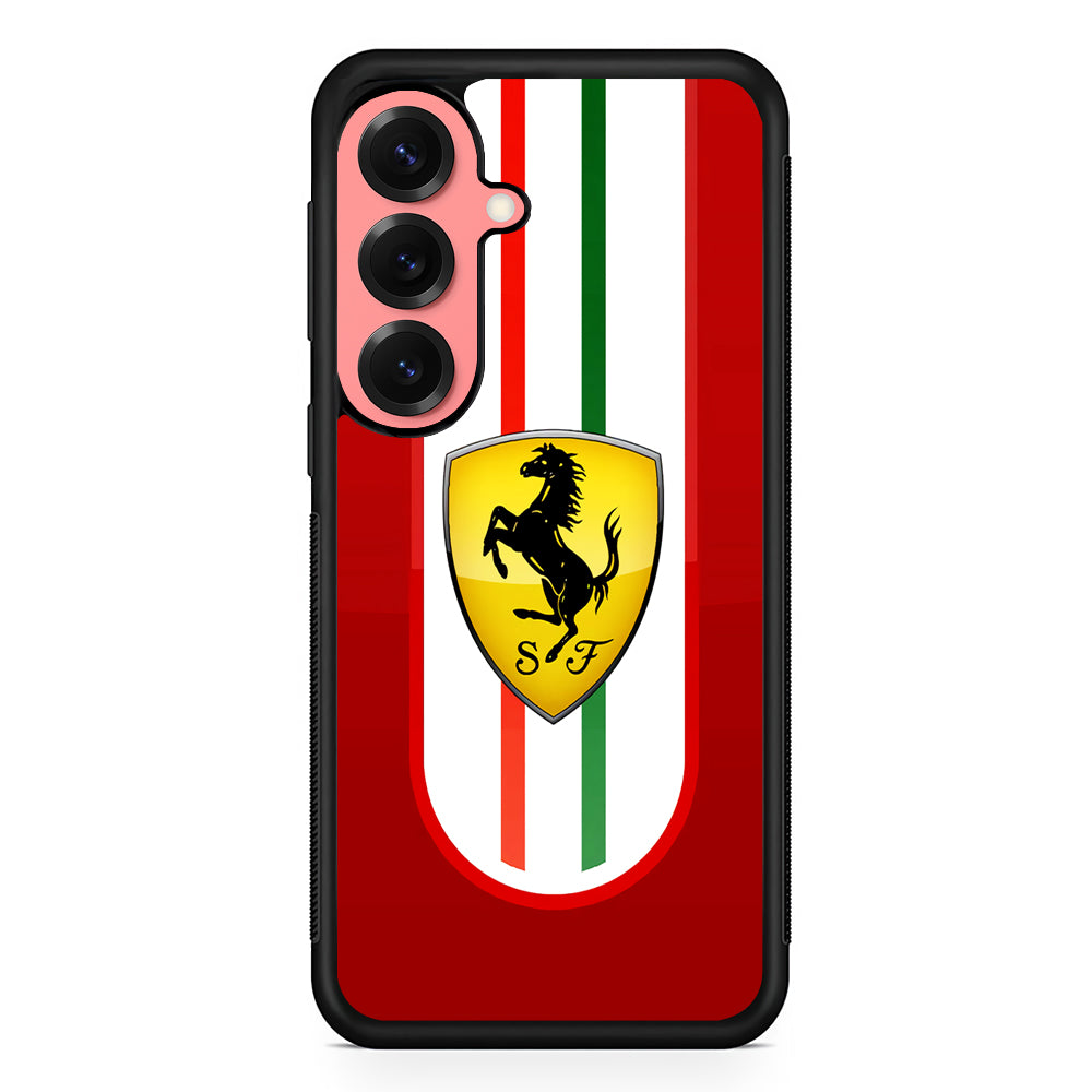 Ferrari Logo Red Samsung Galaxy S25 Case | Slim Rubber Case for Samsung Galaxy S25