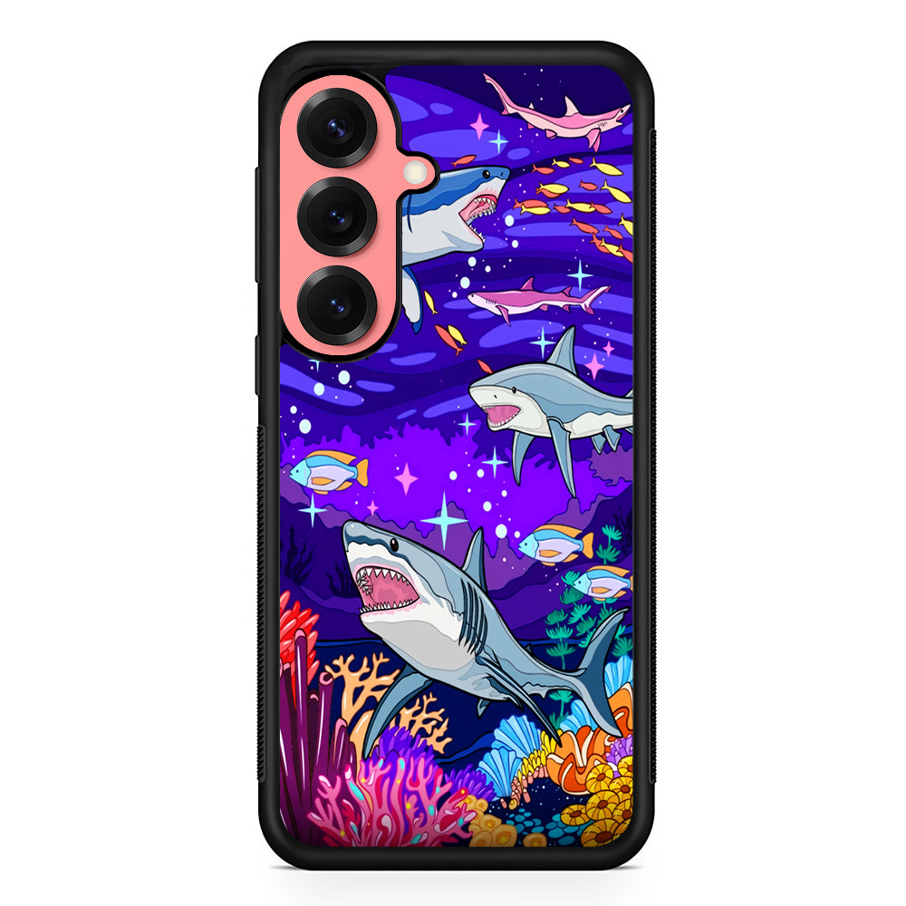 Shark Fish Cartoon Samsung Galaxy S25 Case | Protective Case for Samsung Galaxy S25