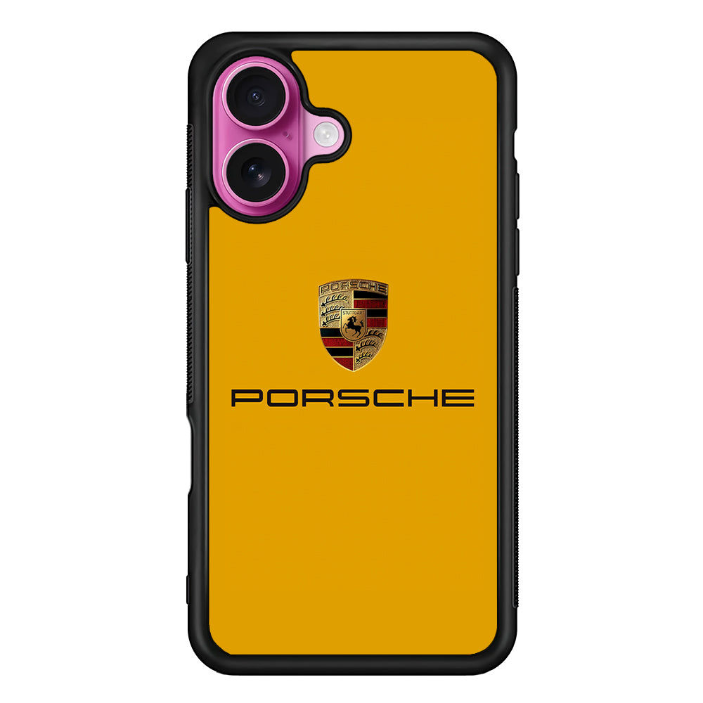 Porsche Car Logo Yellow iPhone 17 Case | Slim Rubber Case for iPhone 17
