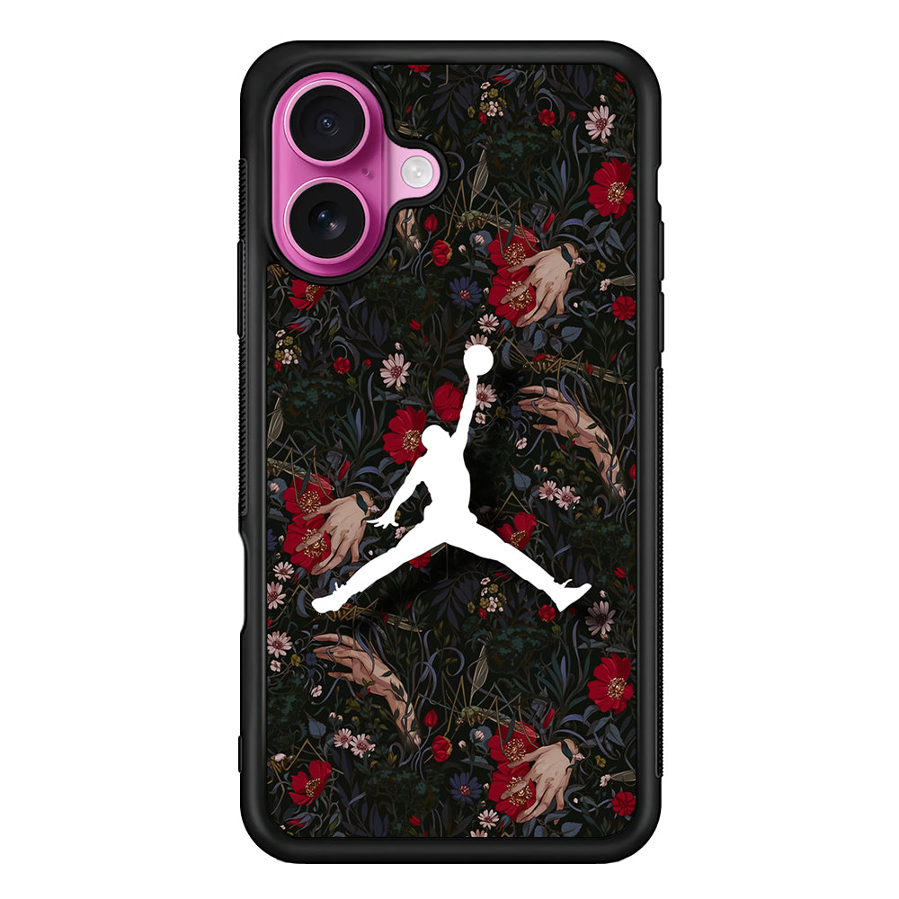 Air Jordan Logo Flower Art iPhone 17 Case - Slim Rubber Case for iPhone 17