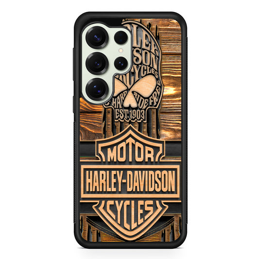 Harley Davidson Wooden Skull Samsung Galaxy S25 Ultra Case | Durable Rubber Case for Samsung Galaxy S25 Ultra