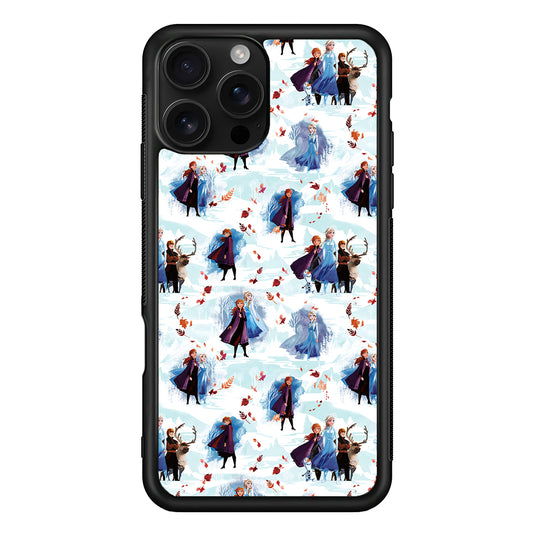 Elsa Anna Frozen Pattern Autumn iPhone 16 Pro Case | Durable Protective Case for iPhone 16 Pro