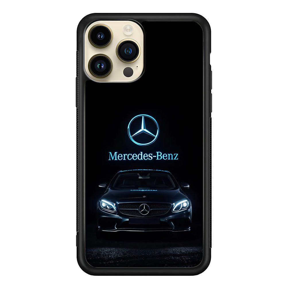 Mercedes-Benz Blue Dark Aesthetic iPhone 14 Pro Case | Slim Rubber Case for iPhone 14 Pro
