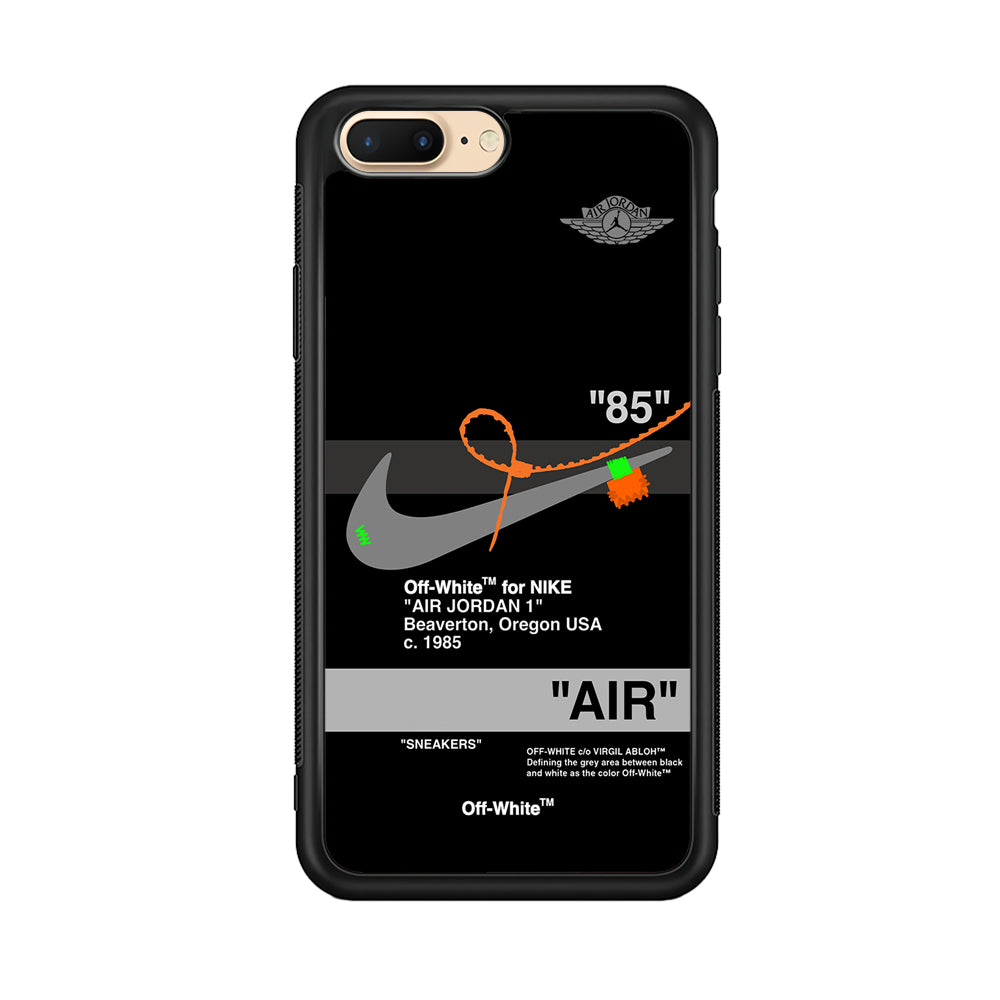 Off White x Nike Air Jordan Black iPhone 8 Plus Case | Slim Rubber Case for iPhone 8 Plus