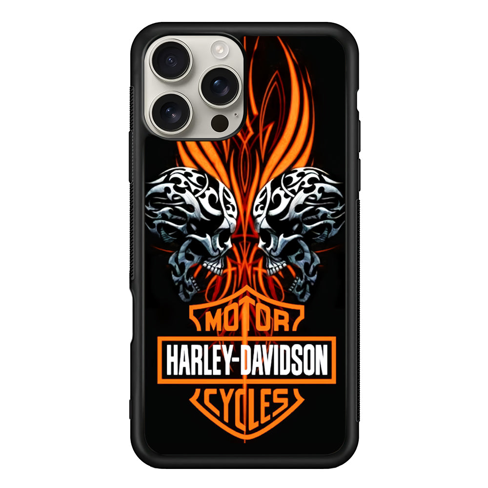 Harley Davidson Two Skull iPhone 16 Pro Max Case | Durable Everyday Protective Cover