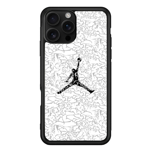 Air Jordan Gray Abstract Pattern iPhone 16 Pro Case - Stylish Protective Cover for iPhone 16 Pro