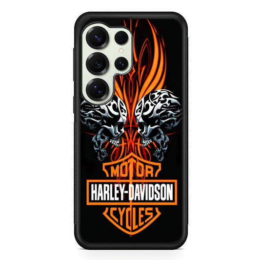 Harley Davidson Two Skull Samsung Galaxy S25 Ultra Case | Durable Rubber Case for Samsung Galaxy S25 Ultra