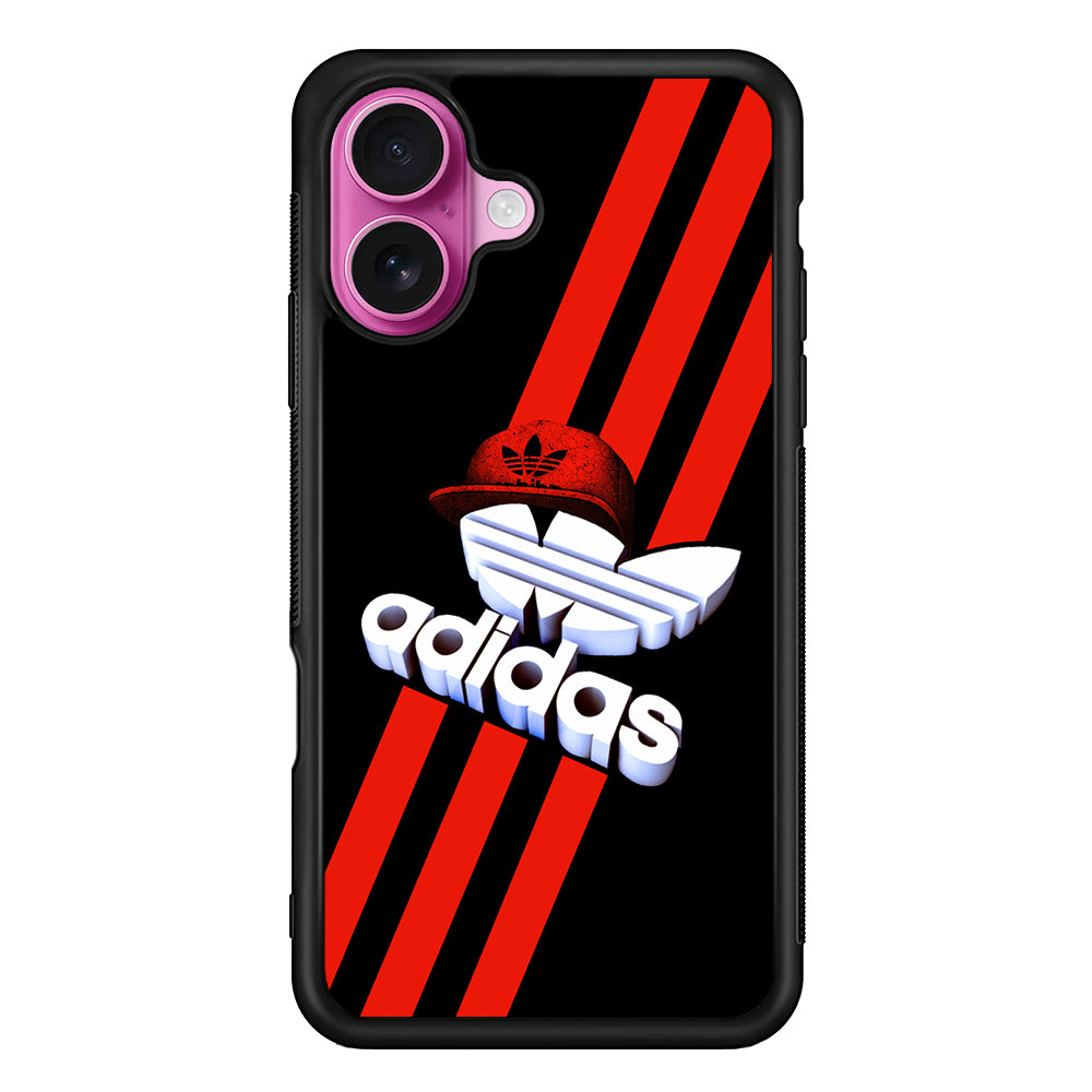 Adidas Logo Stripe Red Hat iPhone 17 Case - Slim Rubber Case for iPhone 17
