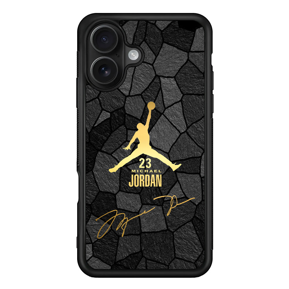 Air Jordan Golden Silhouette iPhone 16 Case - Oxvistore