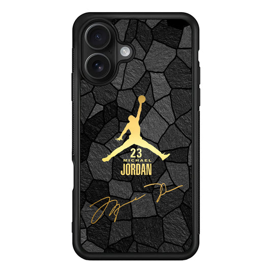 Air Jordan Golden Silhouette iPhone 16 Case - Oxvistore