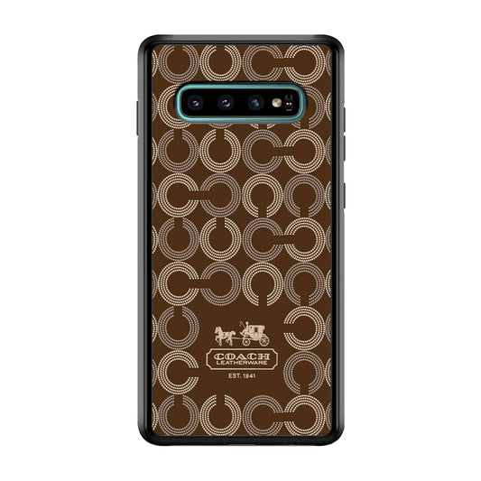 Coach Pattern Brown Samsung Galaxy S10 Plus Case | Slim Rubber Case for Samsung Galaxy S10 Plus