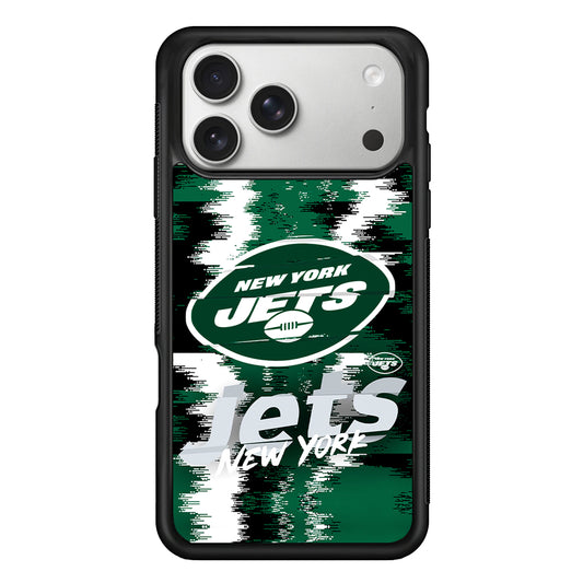 New York Jets Abstract Color iPhone 17 Pro Case | Slim Rubber Case for iPhone 17 Pro