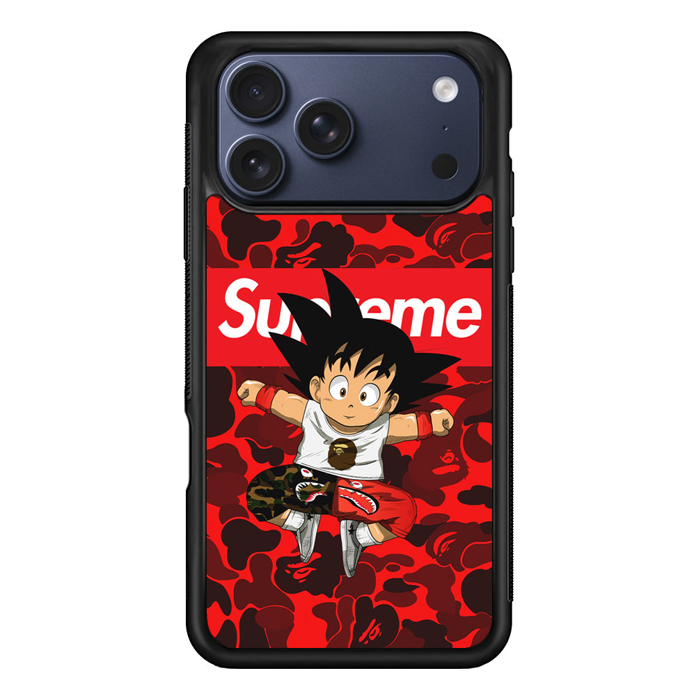 Bape Goku Red Camo Supreme iPhone 17 Pro Max Case | Slim Rubber Case for iPhone 17 Pro Max