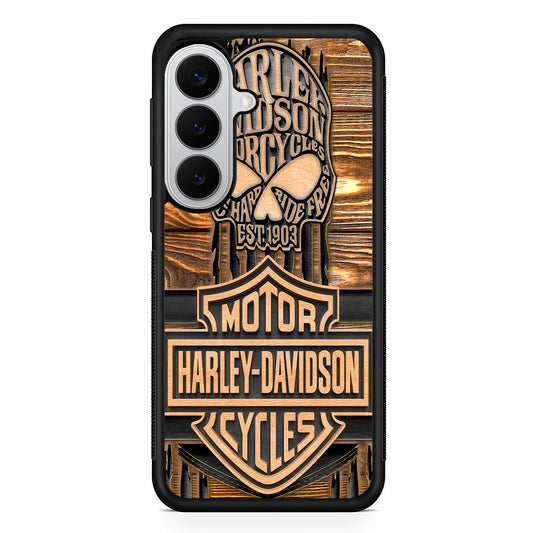Harley Davidson Wooden Skull Samsung Galaxy S26 Case | Slim Samsung Galaxy S26 Rubber Case
