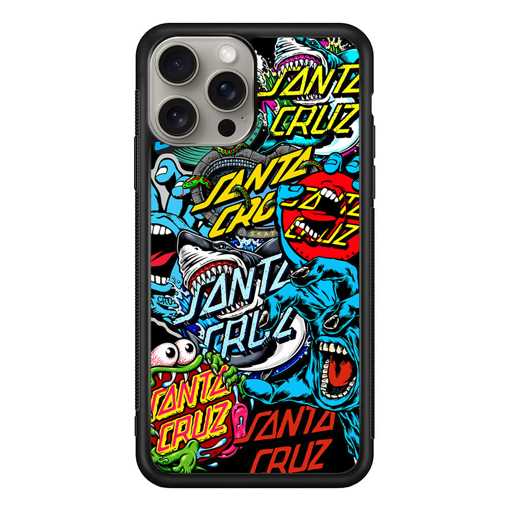 Santa Cruz Skateboard logo iPhone 15 Pro Case | Slim Rubber Case for iPhone 15 Pro