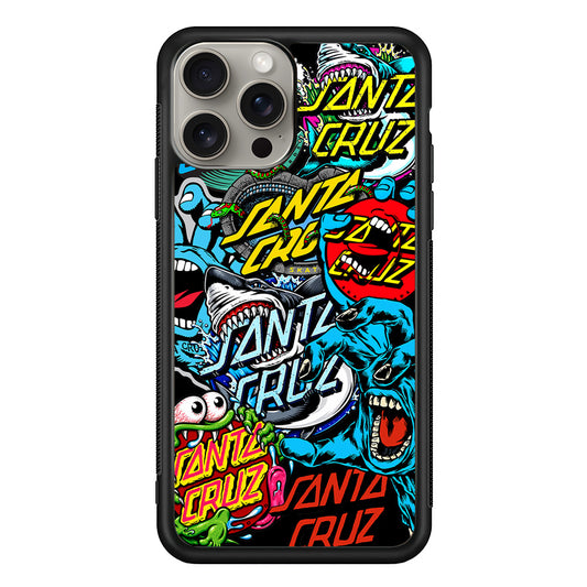 Santa Cruz Skateboard logo iPhone 15 Pro Case | Slim Rubber Case for iPhone 15 Pro