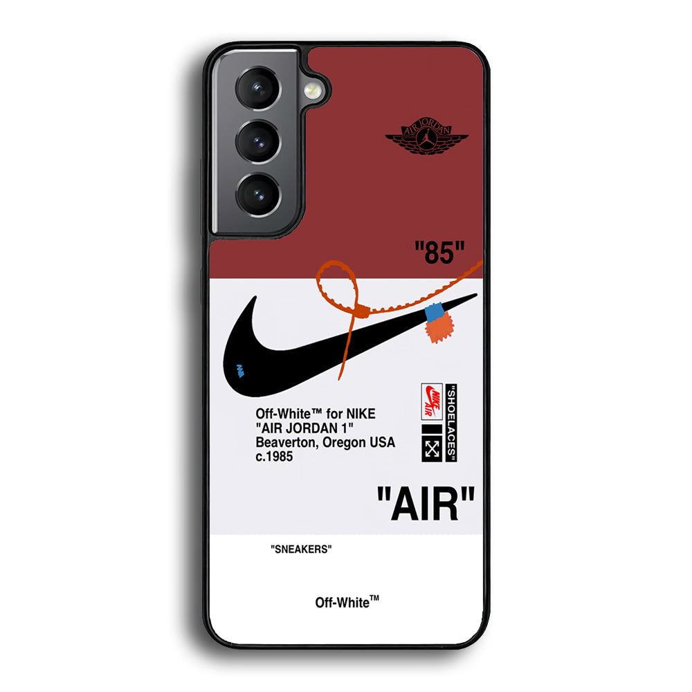 Off White x Nike Air Jordan Red Samsung Galaxy S24 Plus Case | Slim Rubber Case for Samsung Galaxy S24 Plus