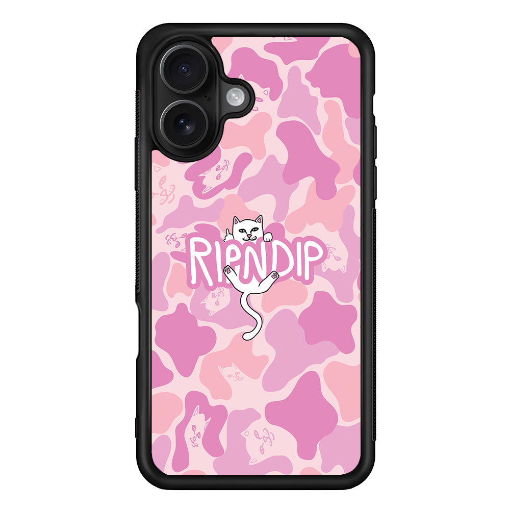 Rip N Dip Pink Camo iPhone 16 Case | Slim Rubber Case for iPhone 16