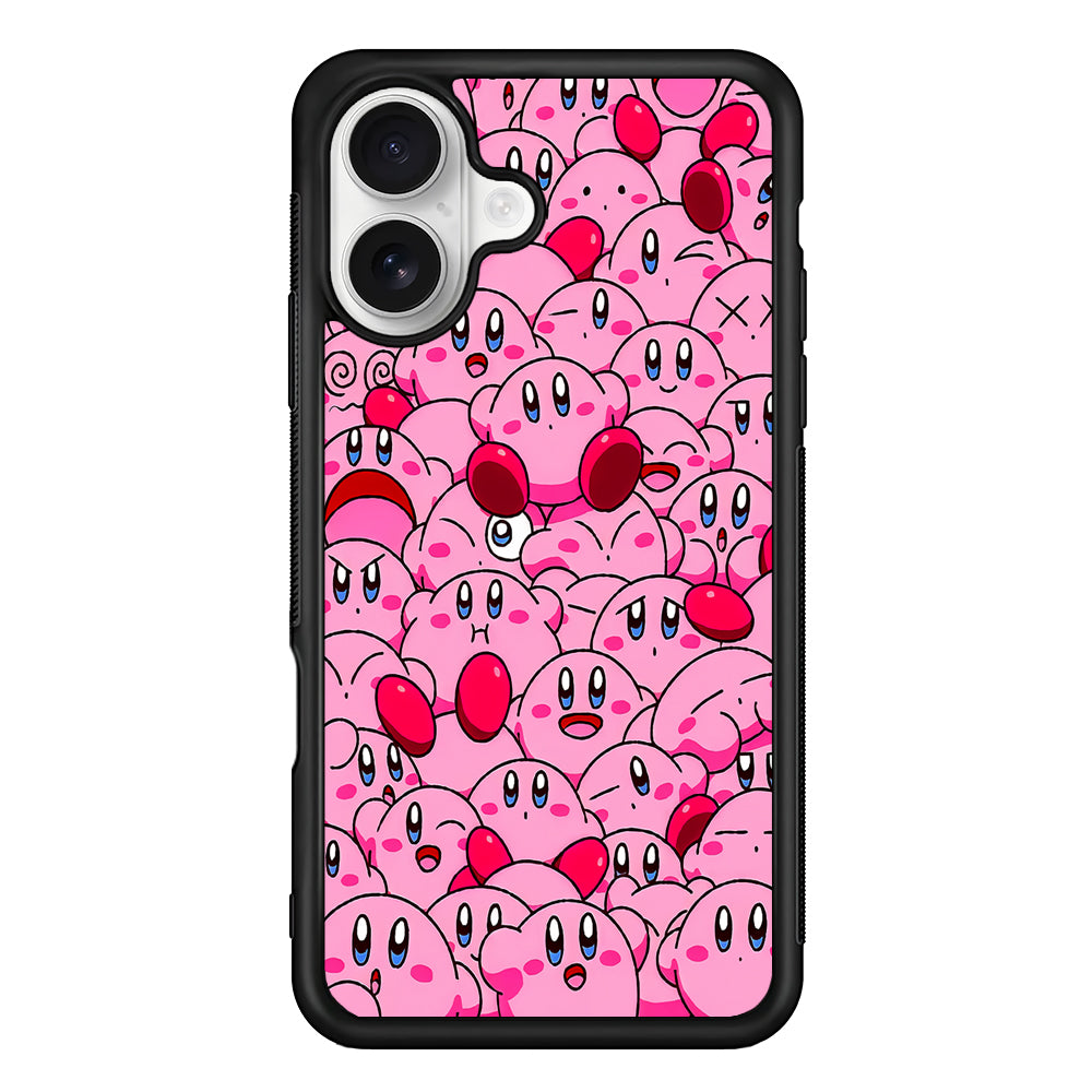 Cute Kirby Pink Aesthetic iPhone 16 Plus Case | Durable Protective Rubber Cover
