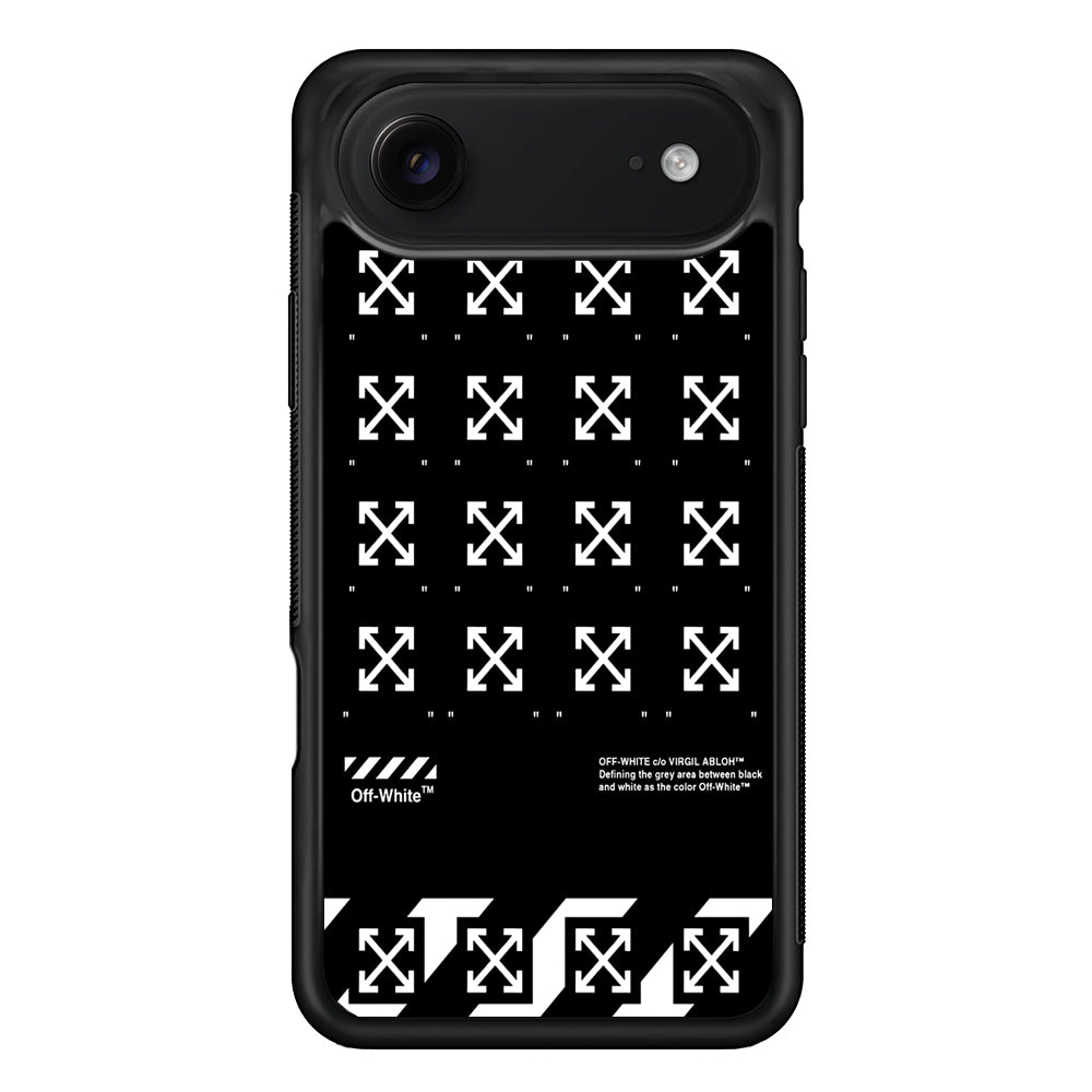 Off White Logo Black Pattern iPhone 17 Air Case | Slim Rubber Case for iPhone 17 Air