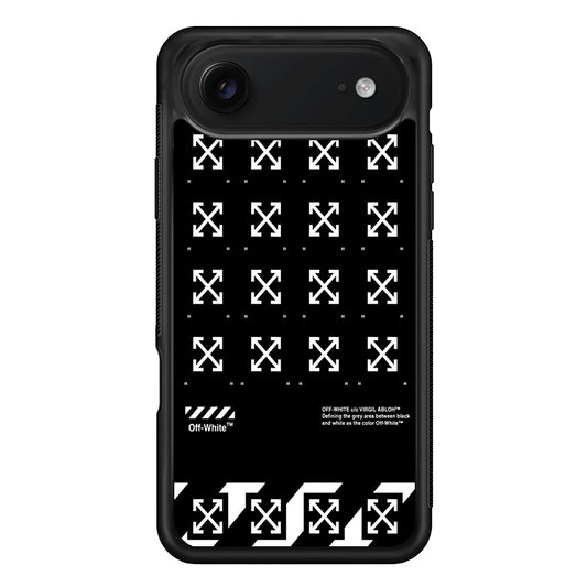 Off White Logo Black Pattern iPhone 17 Air Case | Slim Rubber Case for iPhone 17 Air
