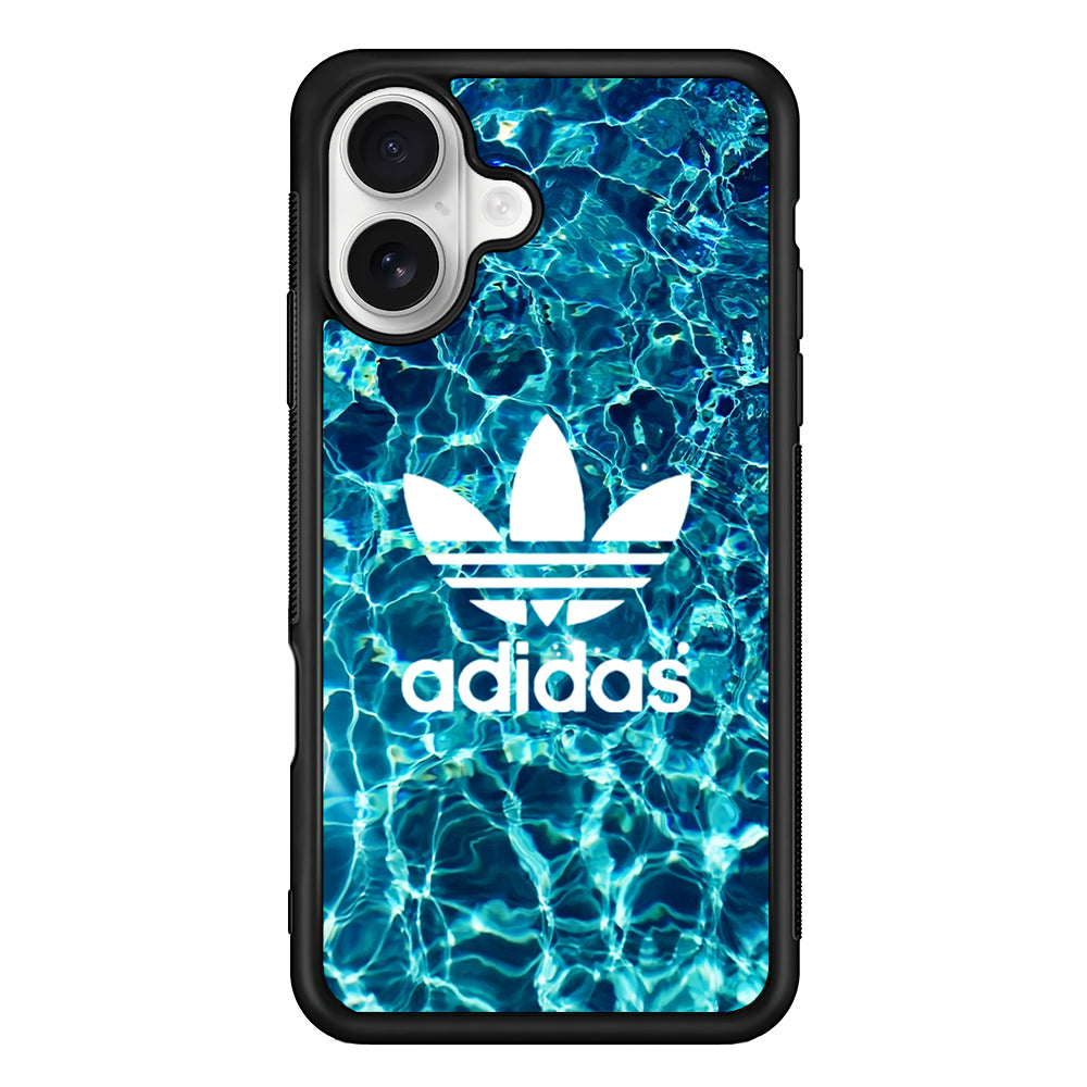 Adidas Logo Water Background iPhone 16 Plus Case – Slim Fit Protective Phone Case
