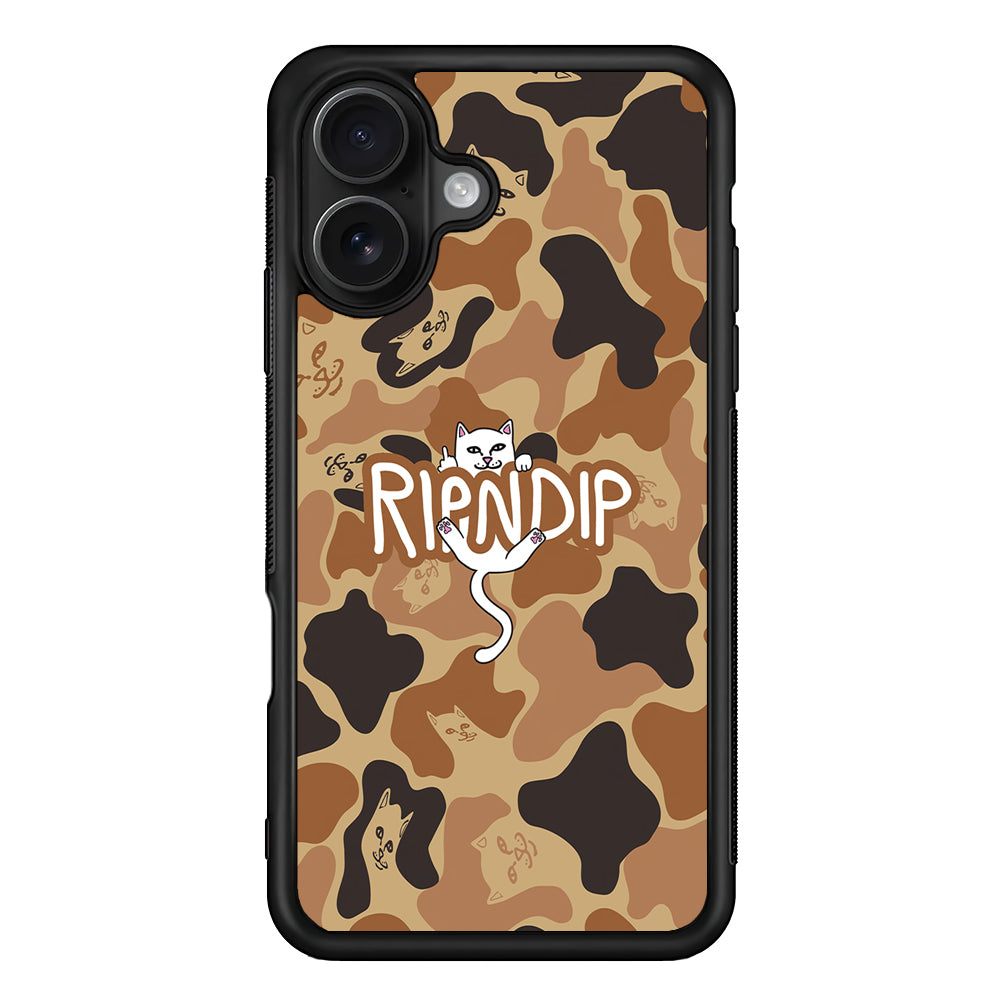 Rip N Dip Brown Camo iPhone 16 Case | Slim Rubber Case for iPhone 16