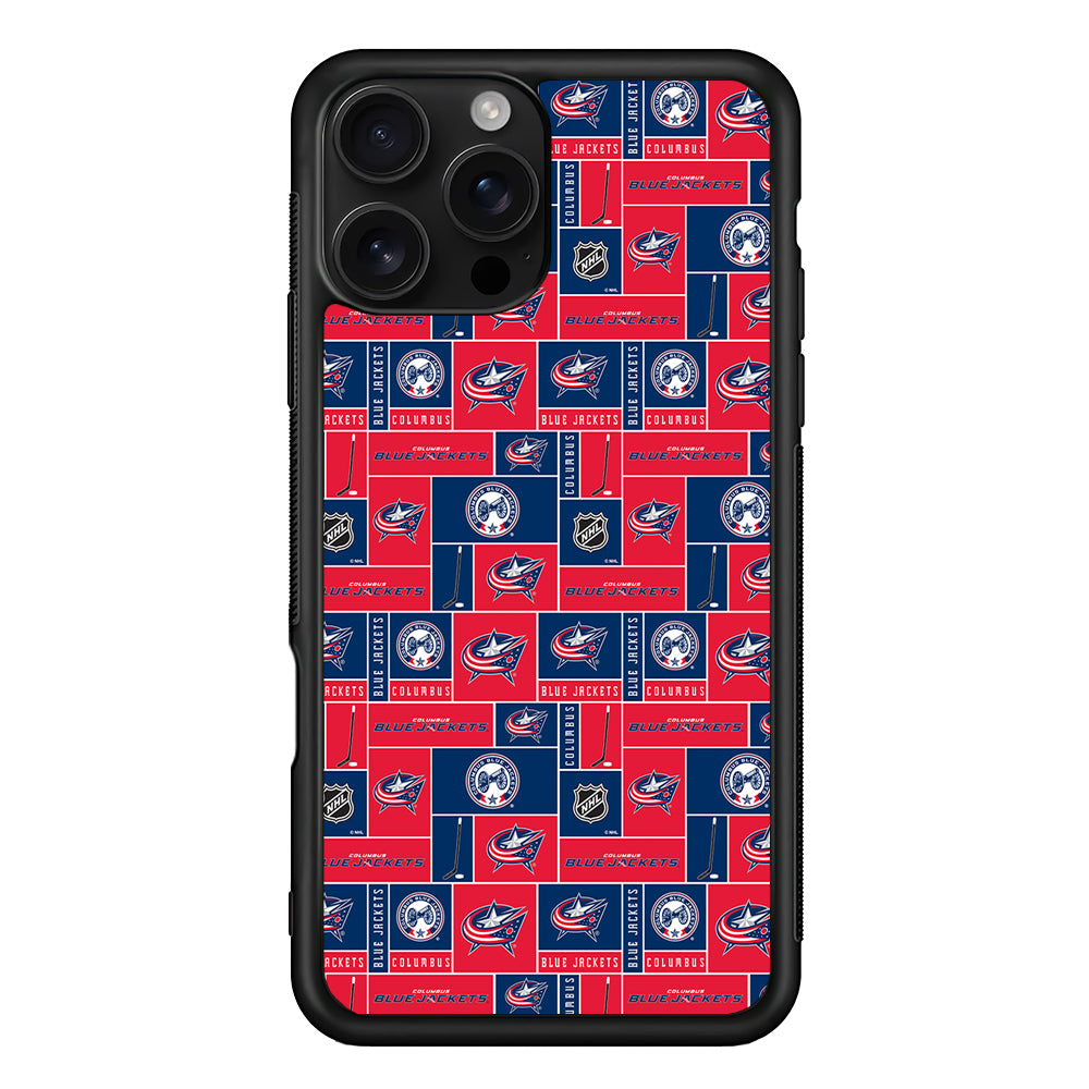 Columbus Blue Jackets Pattern iPhone 16 Pro Case | Durable Protective Case for iPhone 16 Pro
