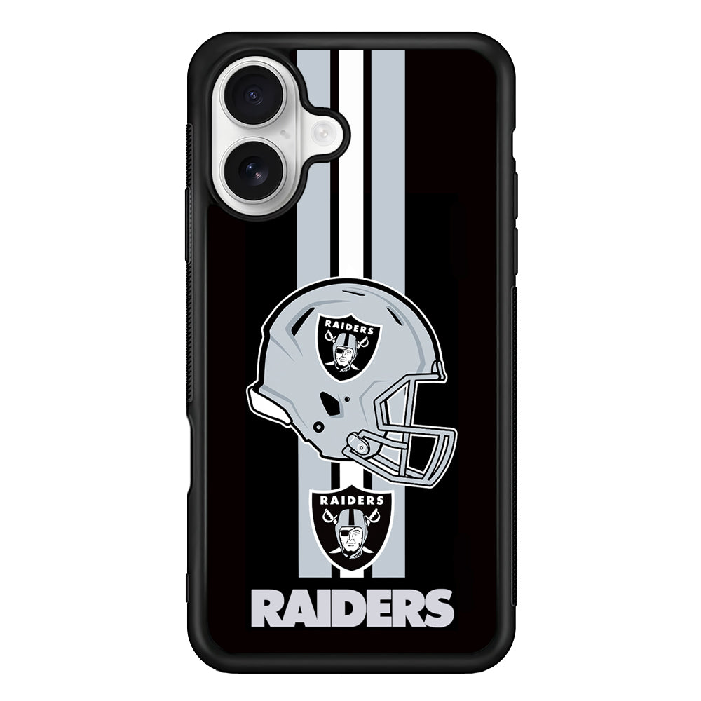 Las Vegas Raiders Helmet iPhone 16 Plus Case | Durable Protective Rubber Cover