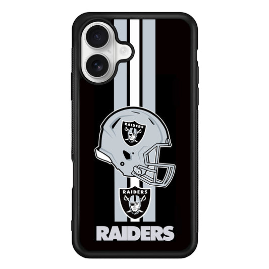 Las Vegas Raiders Helmet iPhone 16 Plus Case | Durable Protective Rubber Cover
