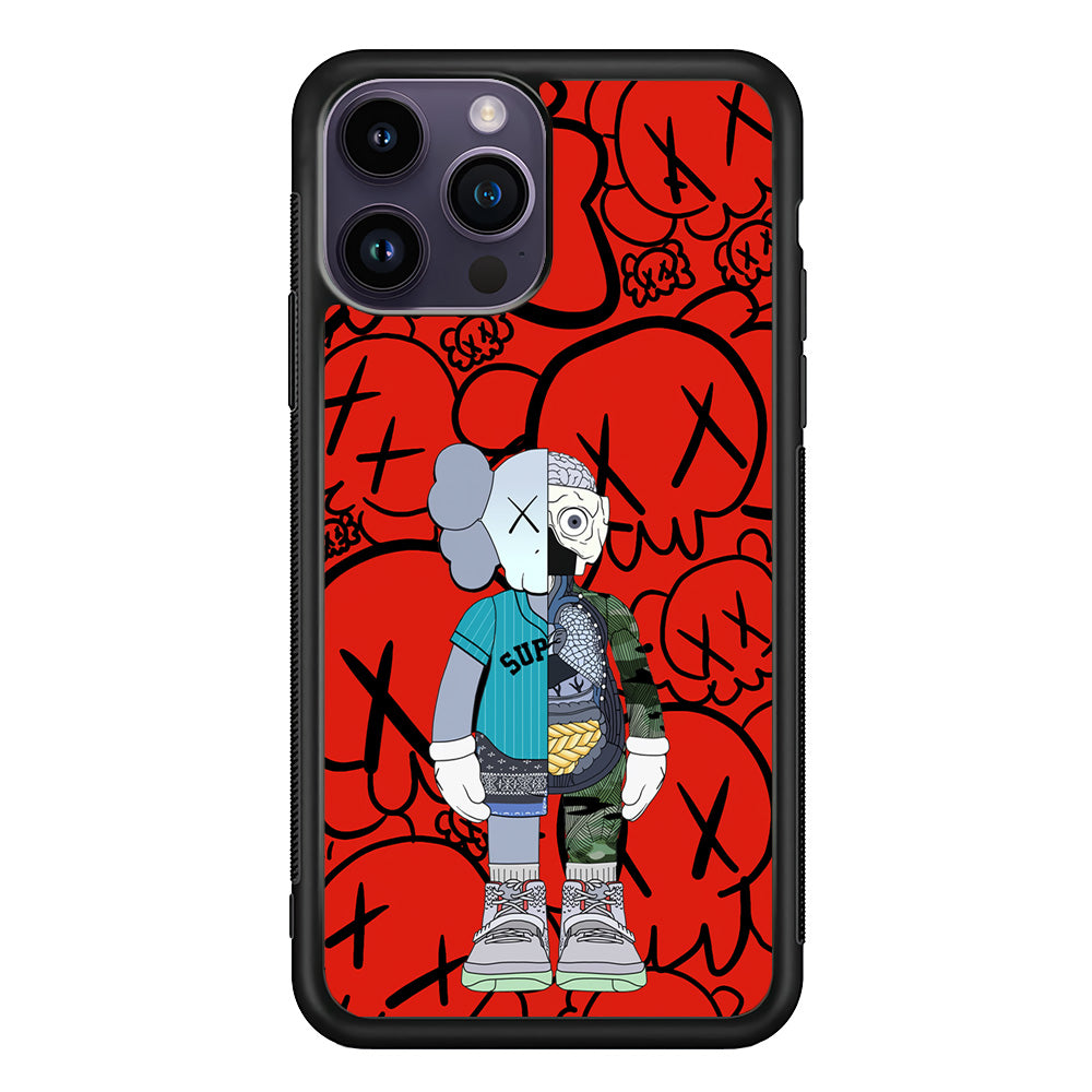 Kaws Graffiti Red iPhone 14 Pro Max Case | Slim Rubber Case for iPhone 14 Pro Max