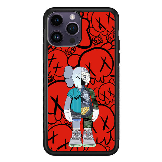 Kaws Graffiti Red iPhone 14 Pro Max Case | Slim Rubber Case for iPhone 14 Pro Max