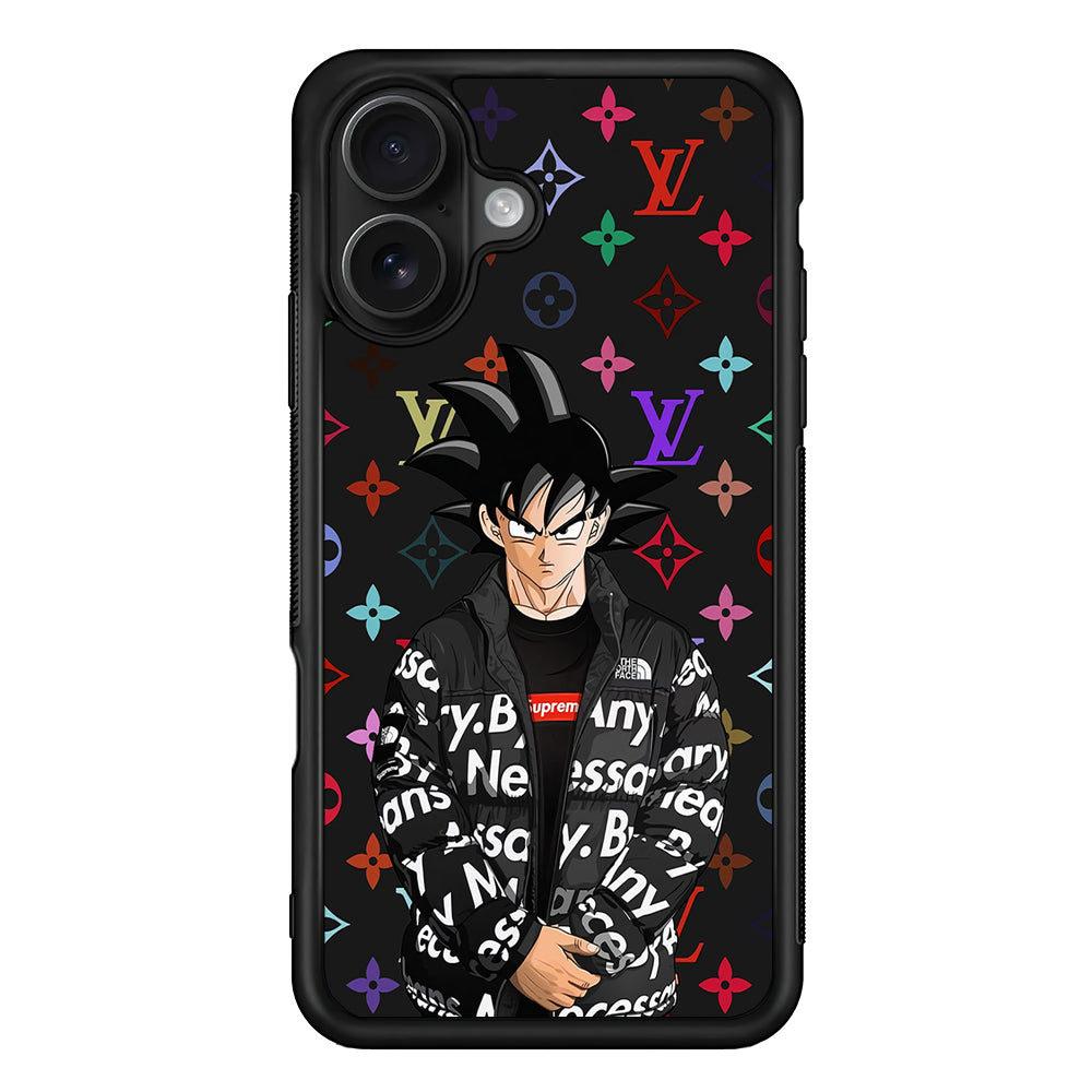 Louis Vuitton Goku Hypebeast iPhone 16 Case | Slim Rubber Case for iPhone 16