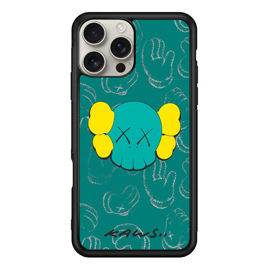 Kaws Face Tosca Touch iPhone 16 Pro Max Case | Slim Rubber Case for iPhone 16 Pro Max