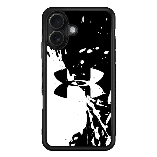 Under Armour Black White iPhone 16 Case | Slim Rubber Case for iPhone 16