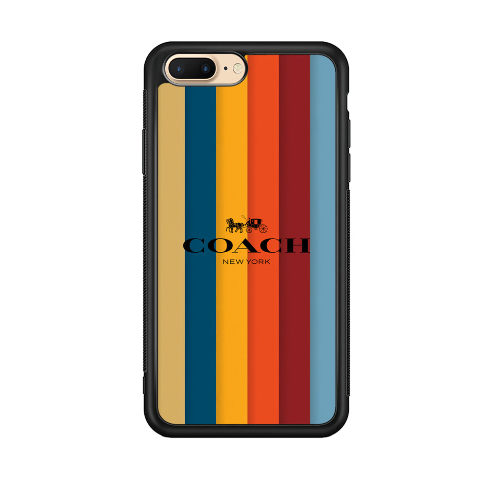 Coach Vertical Colorfull iPhone 8 Plus Case | Slim Rubber Case for iPhone 8 Plus