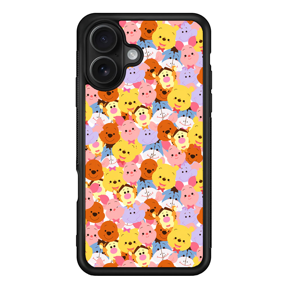 Faces of Winnie The Pooh and Friends iPhone 16 Case - Oxvistore