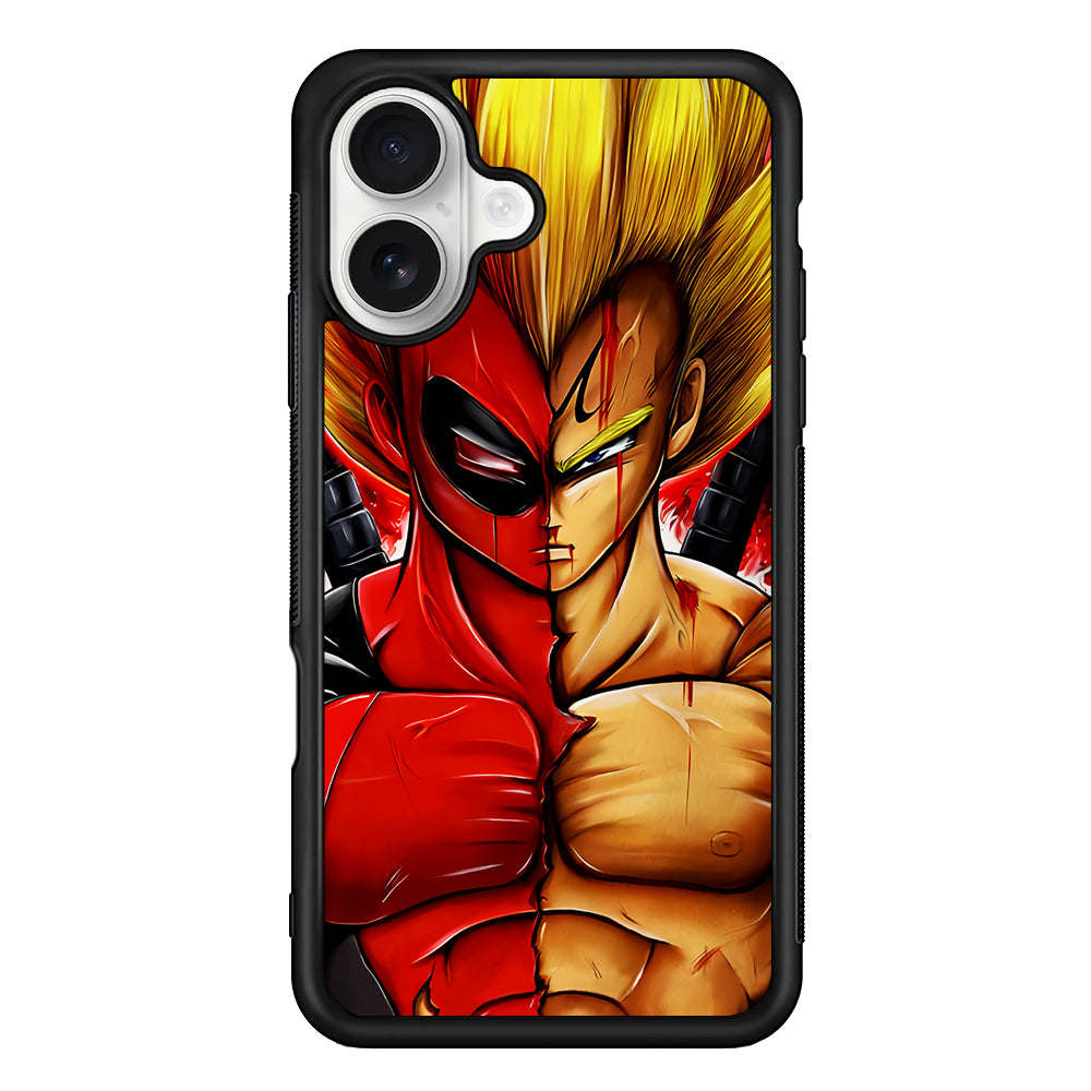 Deadpool X Vegeta Fusion iPhone 16 Plus Case | Durable Protective Rubber Cover